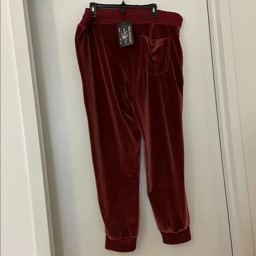True Religion Velour Logo Branded Joggers Size 3XL